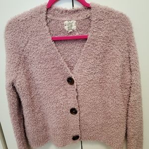Hippie Rose Pink sherpa cardigan size S